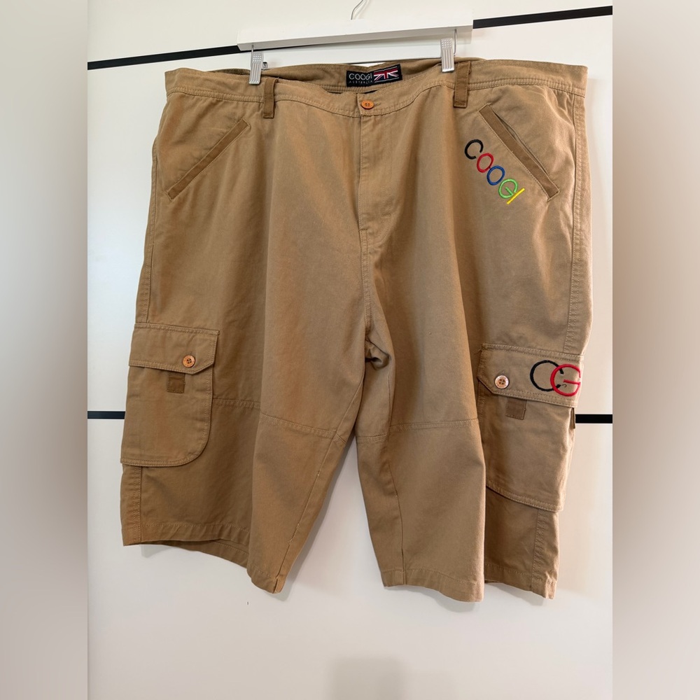 Vintage Coogi Australia Cargo Shorts Men's Size 50 Beige 100% Cotton